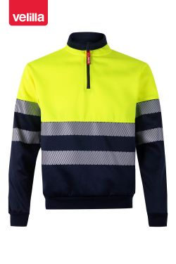 Sudadera bicolor con media cremallera cinta segmentada. Referencia 305703