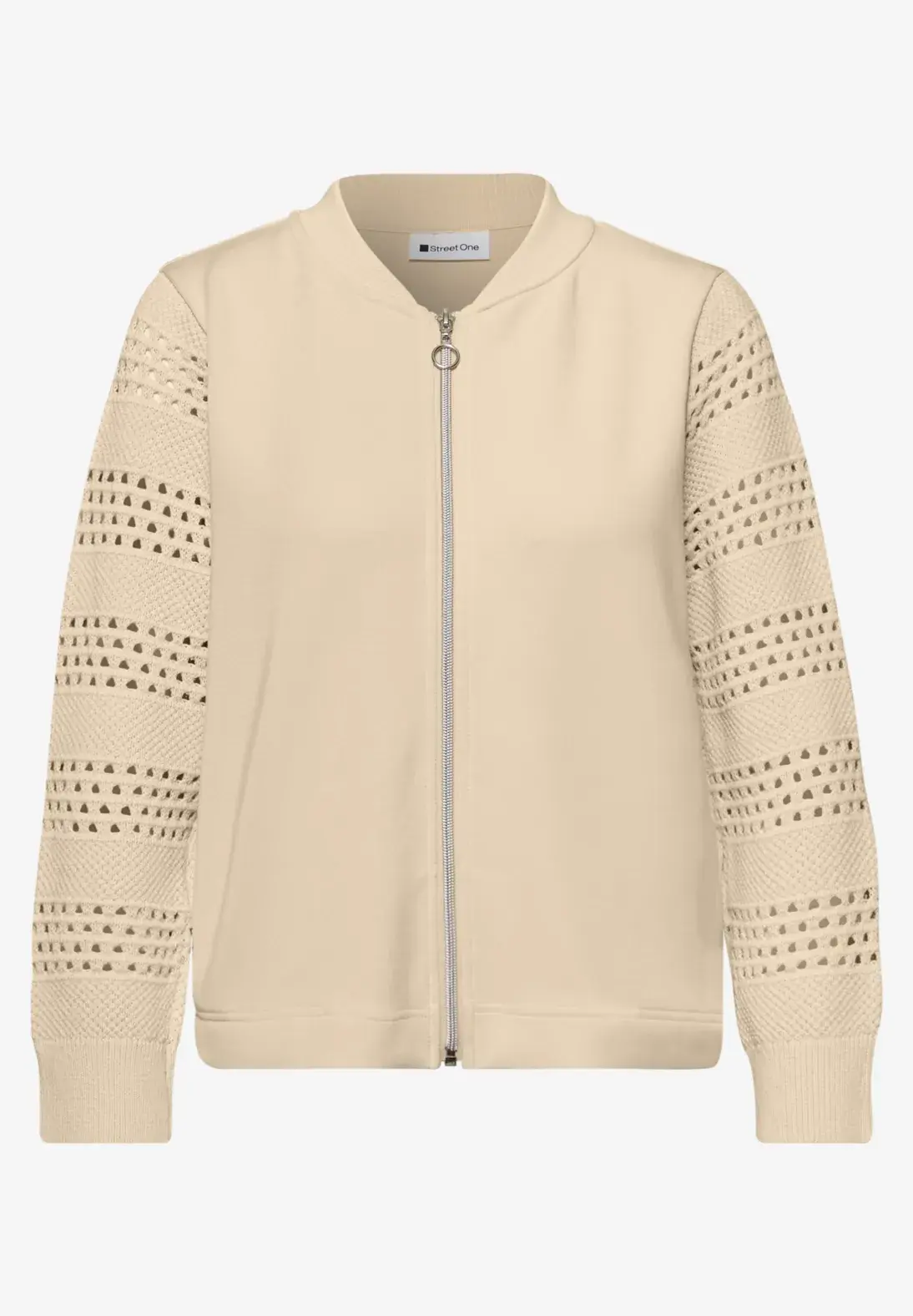 Sudadera combinada con cremallera Street One Beige