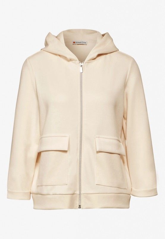 Sudadera con capucha con bolsillos grandes Street One Off White