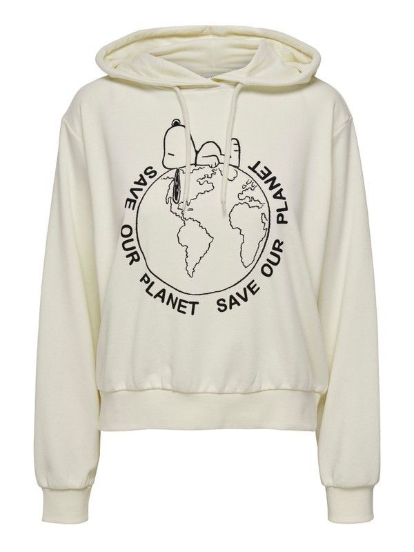 Sudadera con capucha con print Snoopy Only Cloud Dancer