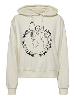 Sudadera con capucha con print Snoopy Only Cloud Dancer