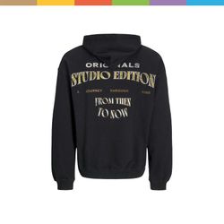 Sudadera con capucha y backprint Studio edition Jack & Jones Black