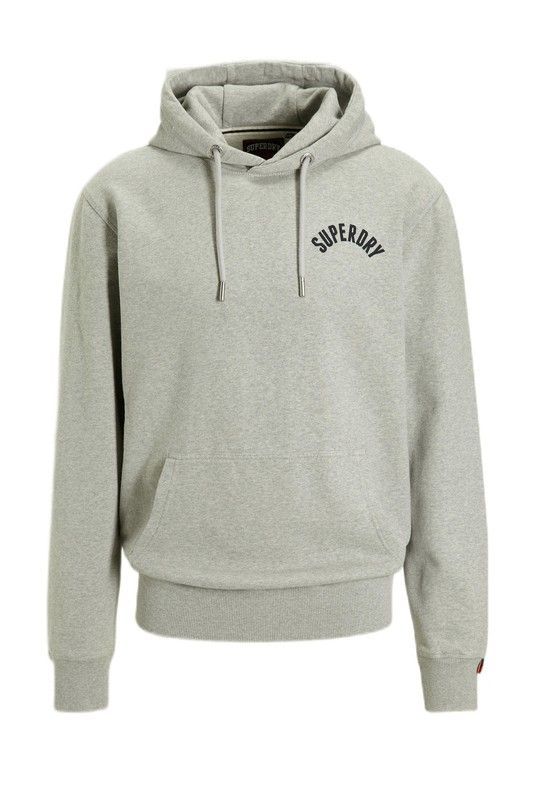 Sudadera con capucha y con backprint letras branding Superdry Grey Marl