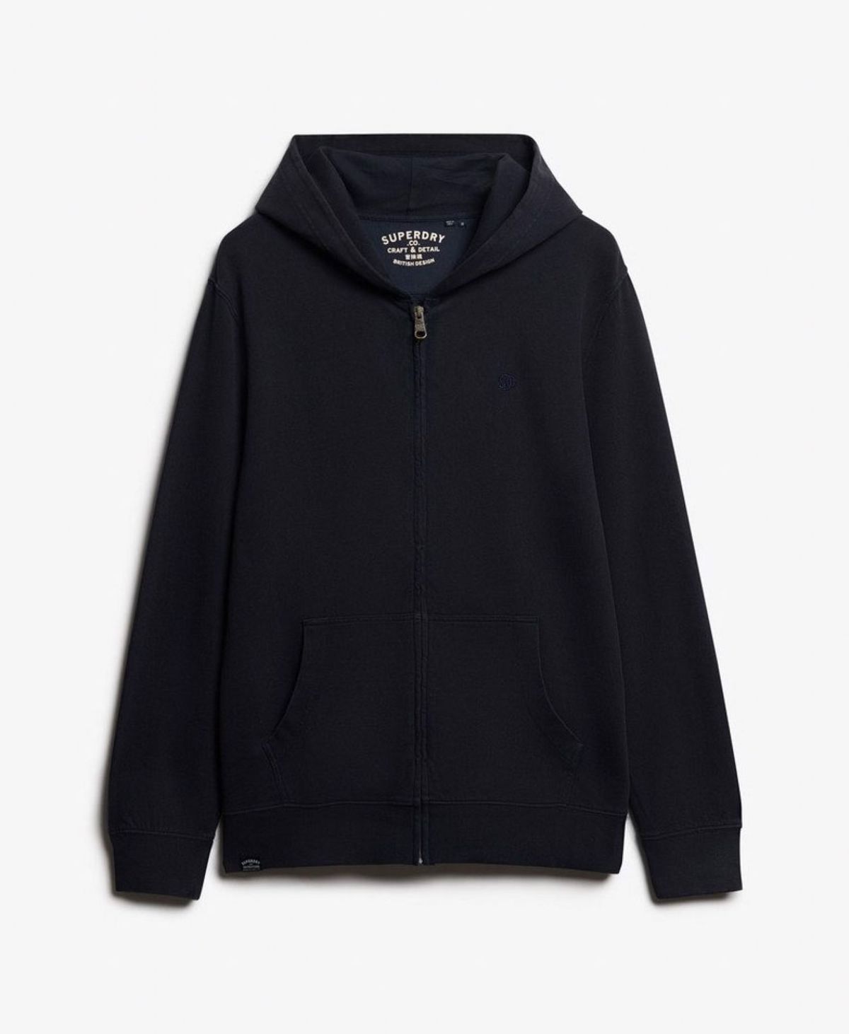 Sudadera con capucha y cremallera envejecida Superdry Bradley Navy