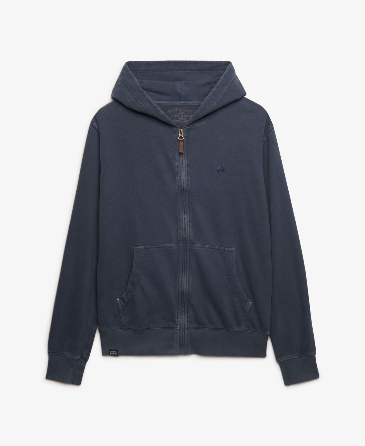 Sudadera con capucha y cremallera envejecida Superdry Slate
