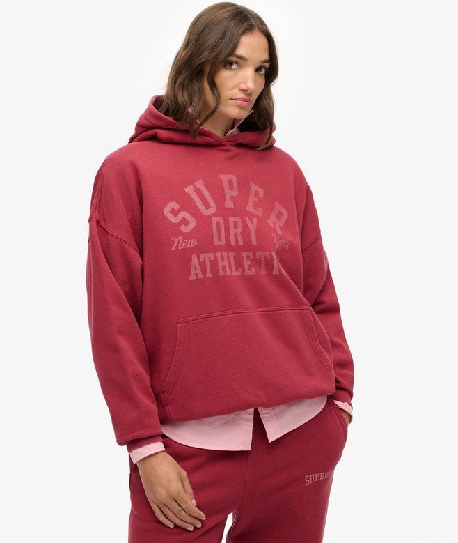 Sudadera con capucha y letras branding Superdry Bordeaux