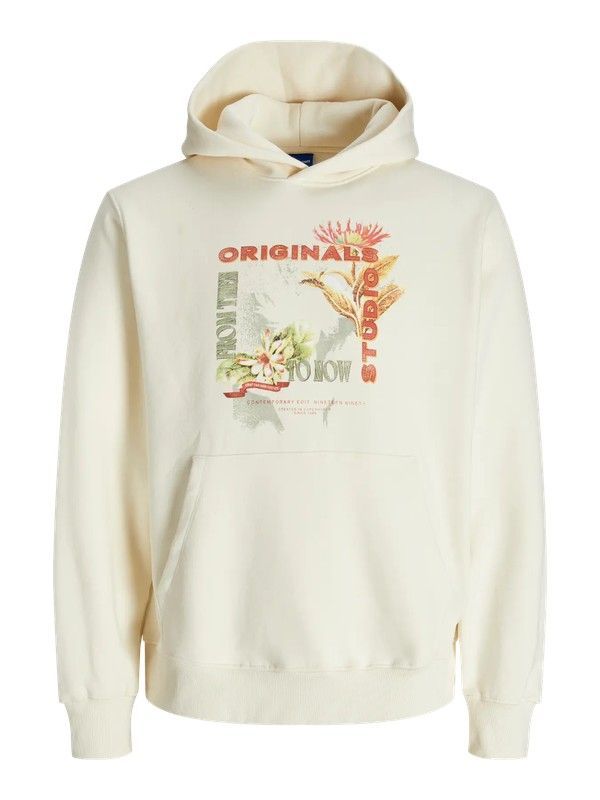 Sudadera con capucha y print Originals studio Jack & Jones Antique White