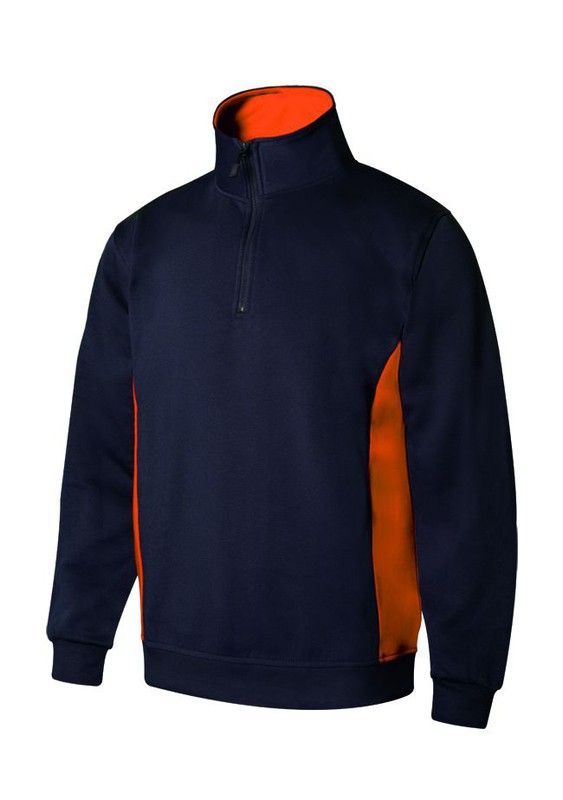 Sudadera con cremallera  Marino Naranja M de Velilla
