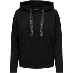 Sudadera corta con capucha y cordón piedras Only Black