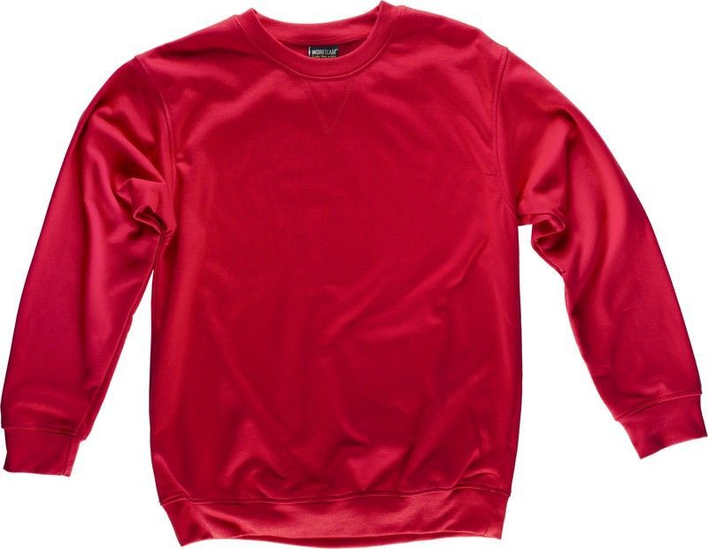 Sudadera cuello caja con puños y cintura elásticos Rojo