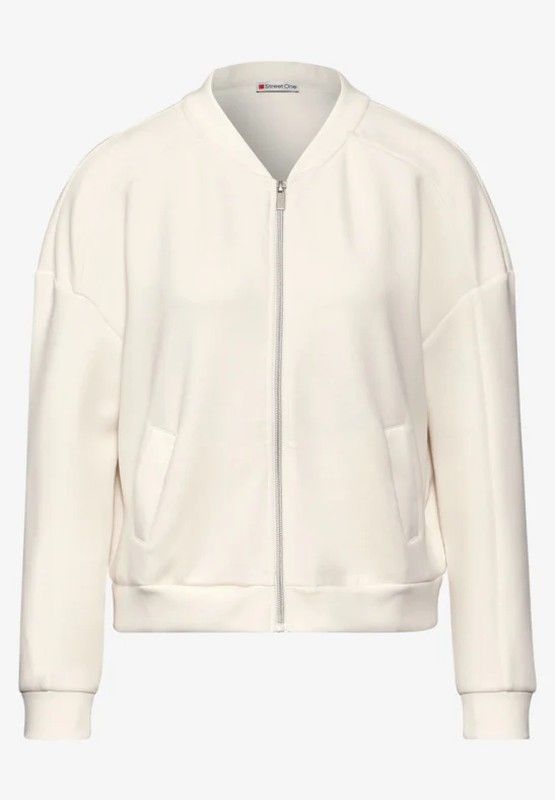 Sudadera de cuello redondo con cremallera Street One Off White