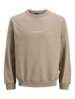 Sudadera de cuello redondo con pequeño bordado Originals Studio Jack & Jones Mocha Bisque