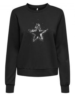 Sudadera de cuello redondo dibujo estrella Only Black