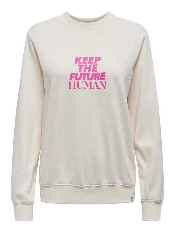 Sudadera de cuello redondo "Keep the future human" Only Birch