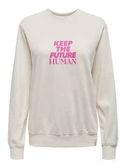 Sudadera de cuello redondo "Keep the future human" Only Birch