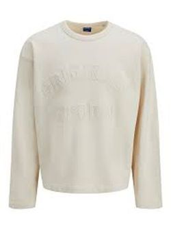Sudadera de cuello redondo Originals Studio Jack & Jones Ecru