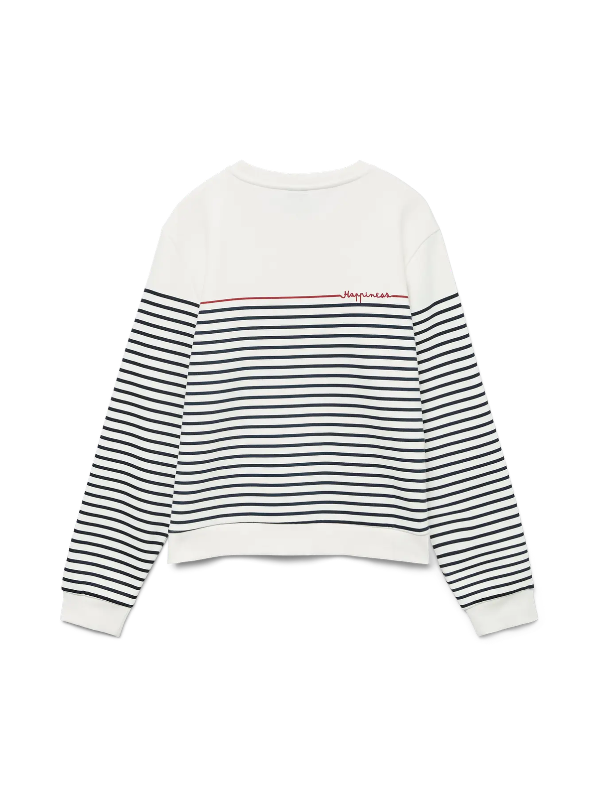 Sudadera de cuello redondo rayas happiness Vero Moda Cloud Dancer