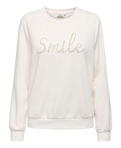 Sudadera de cuello redondo "Smile" Only Cloud Dancer