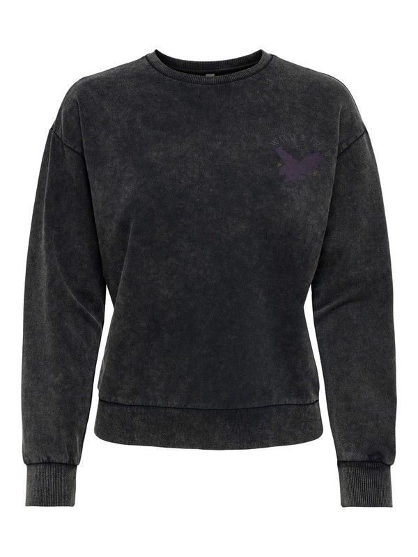 Sudadera desgastada con serigrafía Wild & Free Jdy Black