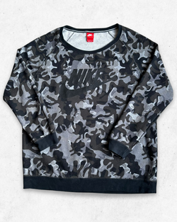 Sudadera Nike Militar Mujer Negro y Gris L