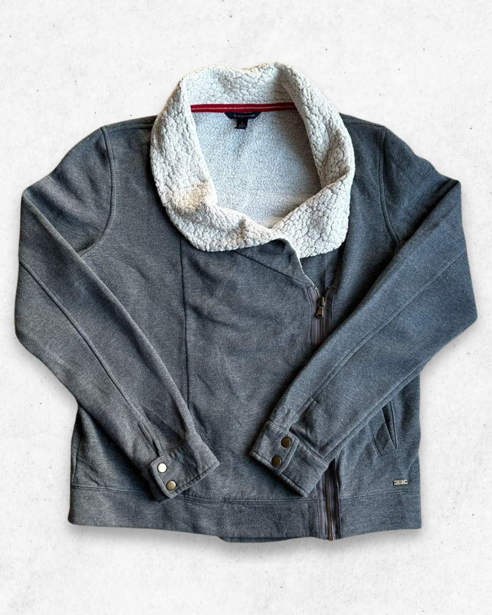 Sudadera Sherpa Tommy Hilfiger Mujer Gris M