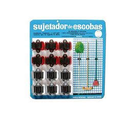 Sujeta Escobas Blister Mauris Blanco