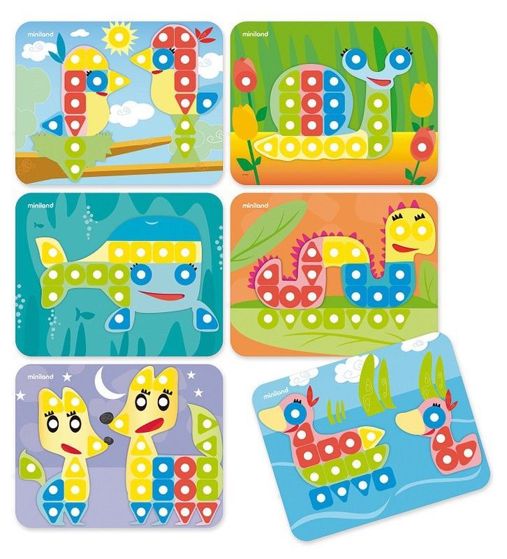 Superpegs: pack 6 láminas animales - Colores brillantes