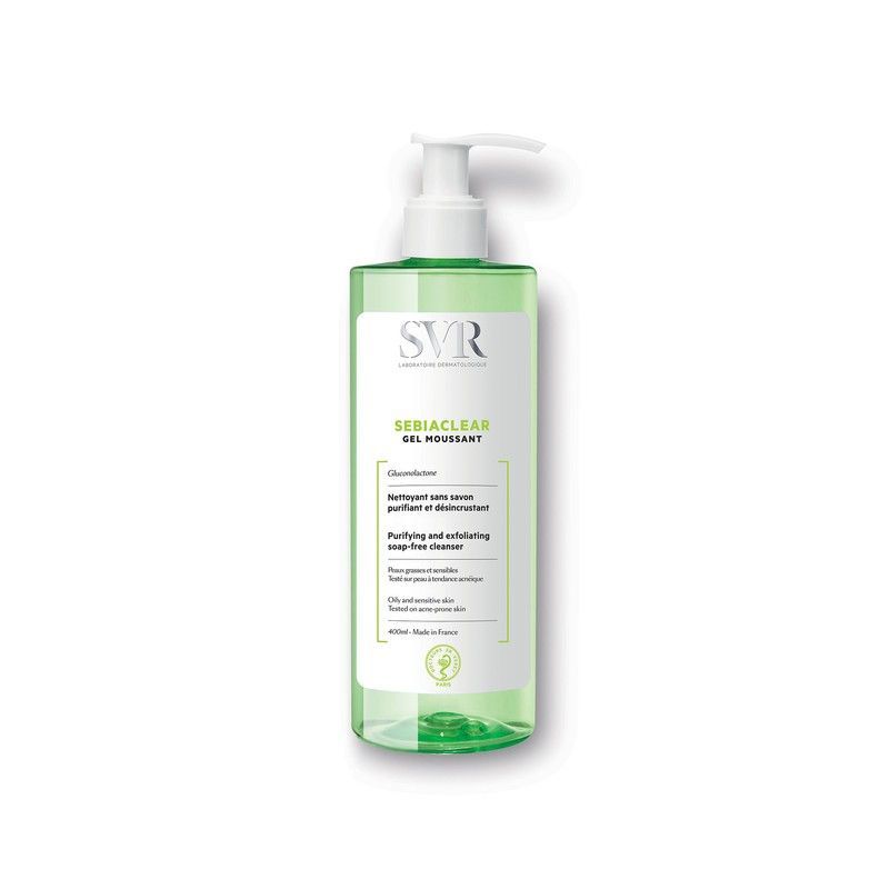 Svr Sebiaclear Gel Moussant 400 Ml. Limpiador facial para pieles mixtas a grasa con acción purificante y desincrustante de poros