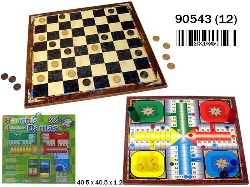 TABLERO 40X40 PARCHIS/DAMAS C/ACCES.