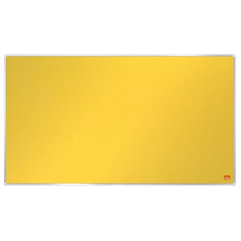 Tablero de anuncios panorámico Nobo Impression Pro en fieltro color amarillo. Cinco tamaños