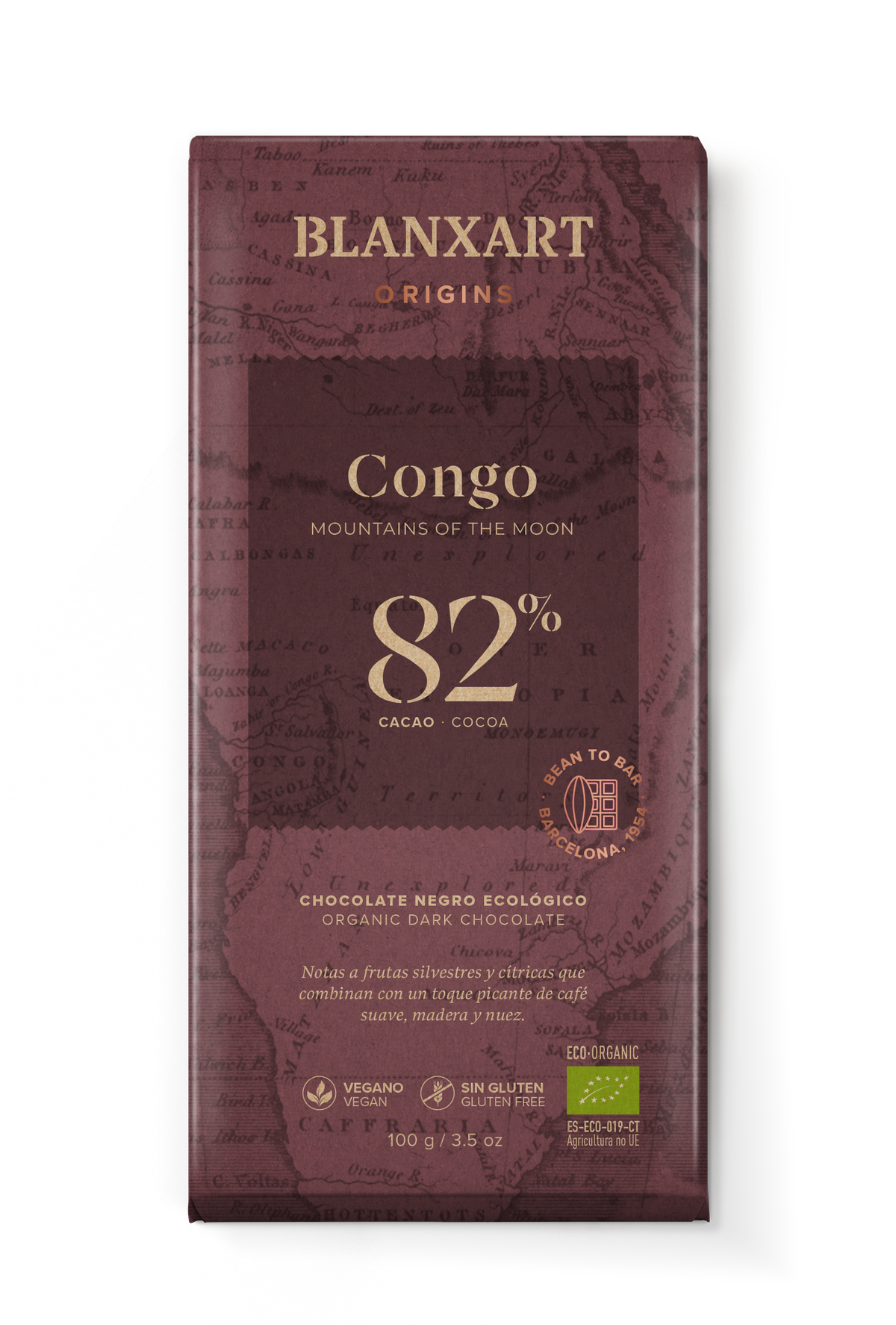 Tableta Chocolate 82% Congo Ecológico 100 grs Blanxart