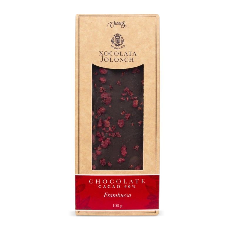 Tableta chocolate bitter con frambuesa jolonch 100 grs