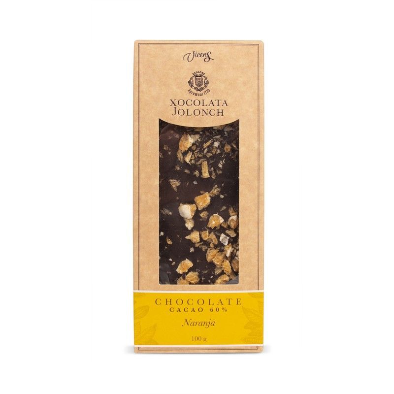Tableta chocolate bitter con naranja jolonch 100 grs