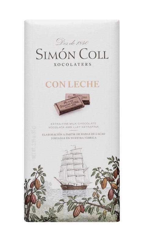 Tableta chocolate con leche 85g simon coll