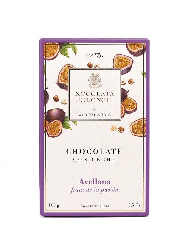 Tableta chocolate con leche avellana frutas pasión albert adrià jolonch 100 grs