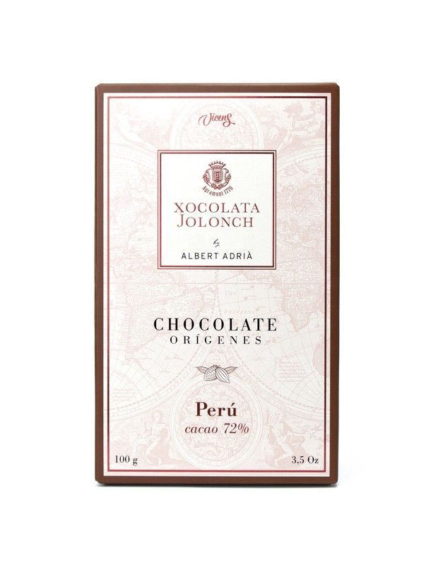 Tableta chocolate orígenes perú 72% cacao albert adrià jolonch 100 grs
