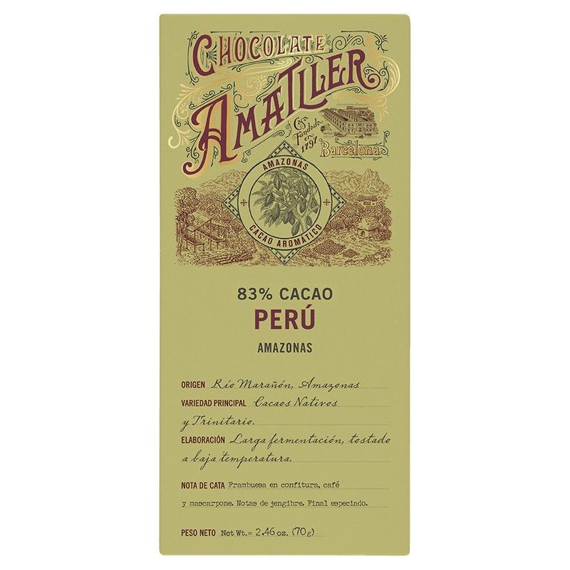 Tableta chocolate peru 83% amatller 70 grs