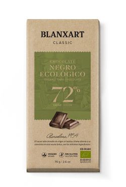 Tableta Chocolate Republica Dominicana 72% 75 grs Blanxart