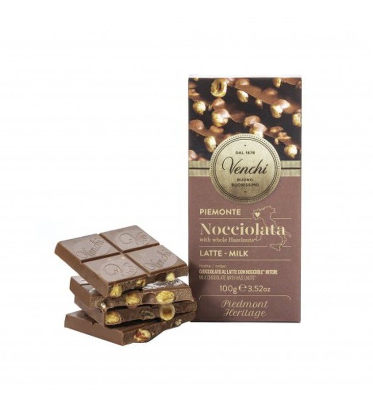 Tableta chocolate venchi leche y avellanas 100 g