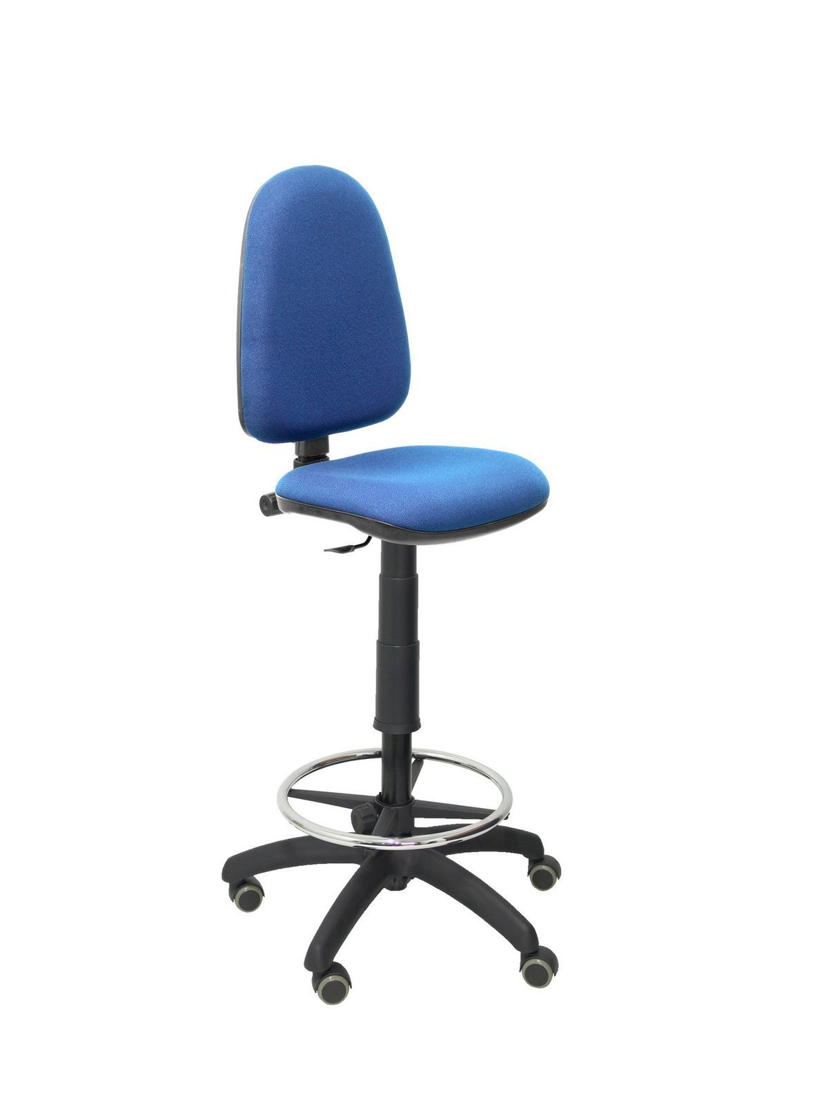 Taburete Ayna bali azul marino ruedas parquet