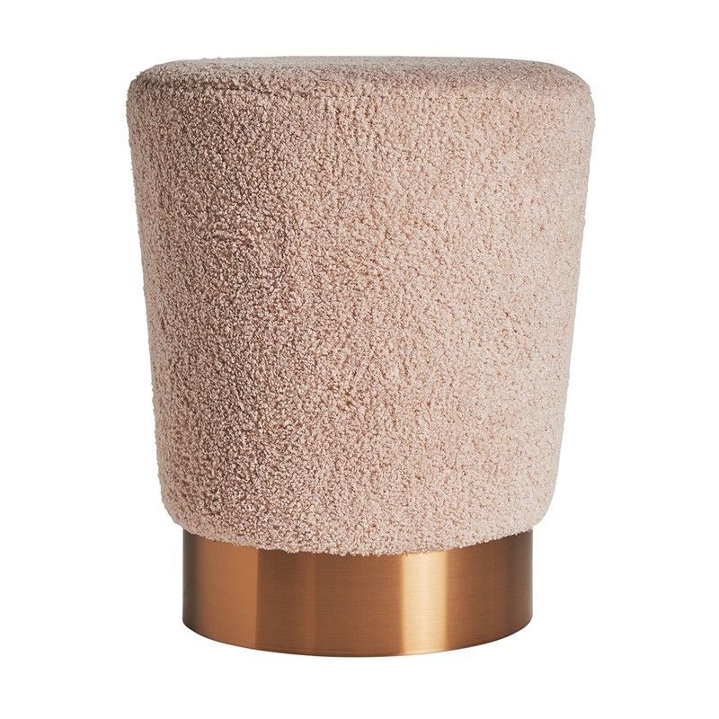 Taburete bajo de algodón rosa, Ø 35 x 43 cm | Bats