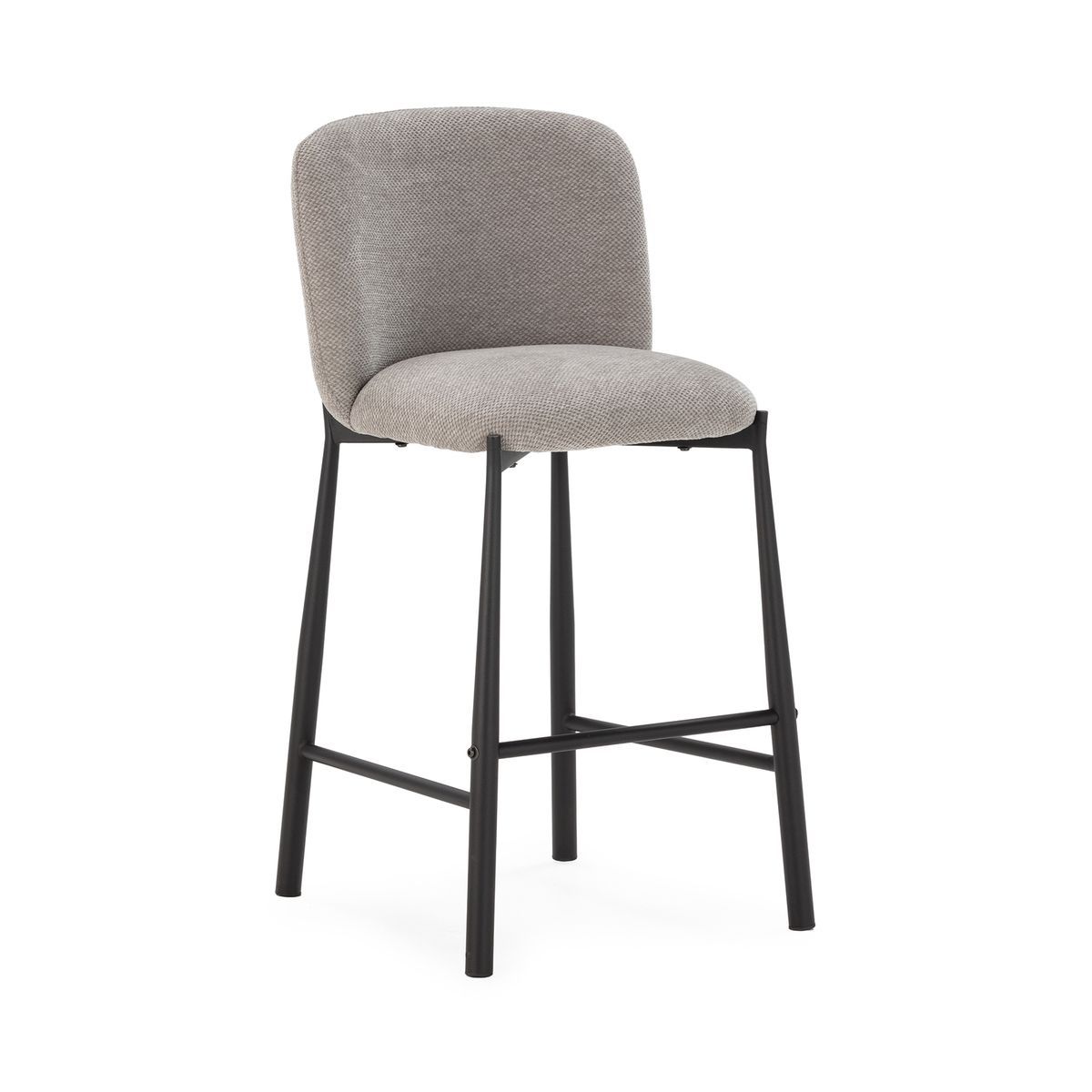 Taburete de tejido y metal en gris, 49,5 x 55 x 95,5 cm | Ginny