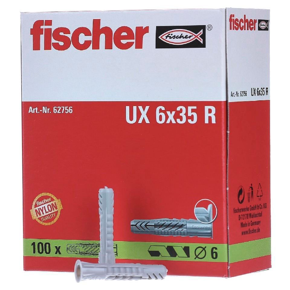 Taco FISCHER *UNIVERSAL*  UX Ø 6 mm x 35R (100 uds.)
