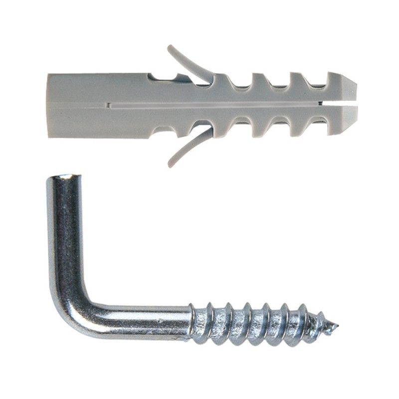 Taco nilón + alcayata rosca EHS Taco De 8 Y Alcayata. 21X65 Cinc. 3U.Ehs