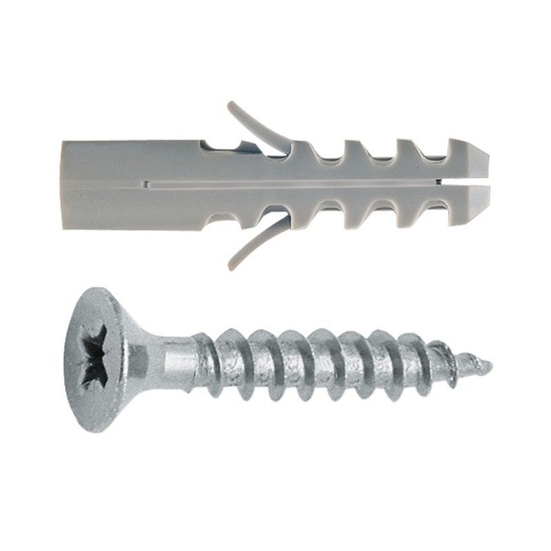 Taco nilón + tornillo aglomerado EHS Taco De 6 Y Tiraf.4,50X40 Bricom. 5U.Ehs