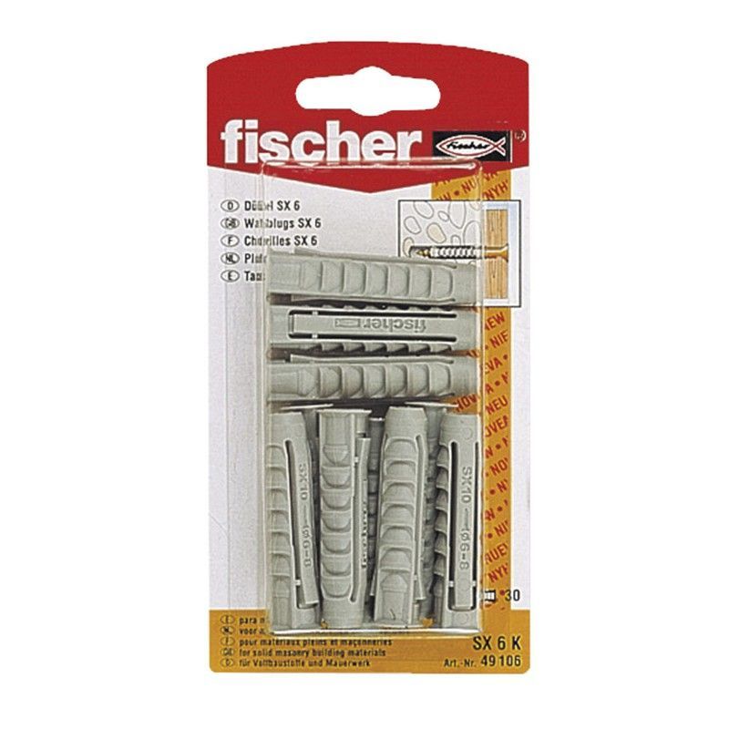 Taco plástico FISCHER-SX Taco Plastico Sx 10X50K Blister