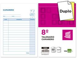 Talonario Liderpapel Camarero 8º Original y Copia T202