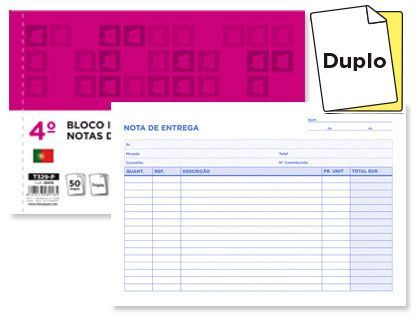 Talonario Liderpapel Entregas Cuarto Apaisado 229 Duplicado -Texto en Portugues
