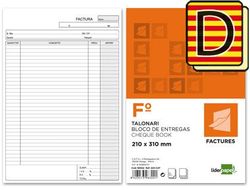 Talonario Liderpapel Facturas Folio Original y Copia T223 con I.V.A. Texto en Catalan