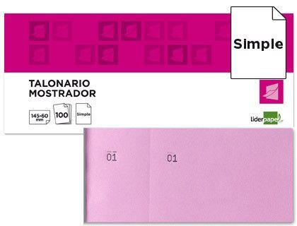 Talonario Liderpapel Mostrador 60X145 mm Tl05 Rosa con Matriz